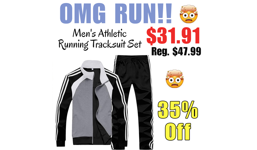 Men's Athletic Running Tracksuit Set Only $31.91 Shipped on Amazon (Regularly $47.98)