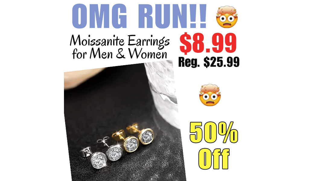 Moissanite Earrings for Men & Women Only $8.99 Shipped on Amazon (Regularly $25.99)