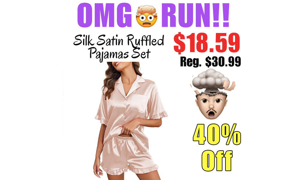 Silk Satin Ruffled Pajamas Set Only $18.59 Shipped on Amazon (Regularly $30.99)