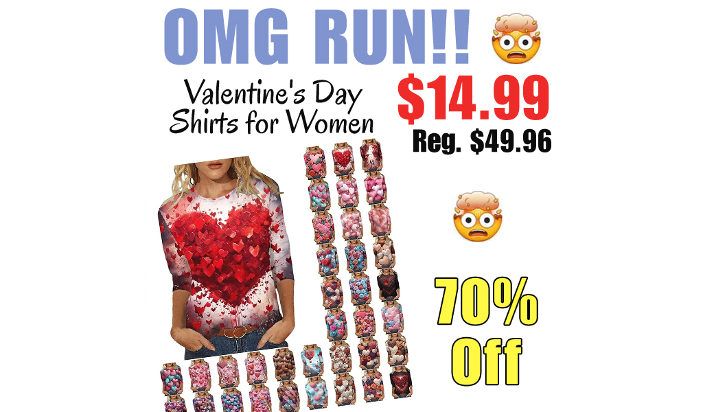 Valentine's Day Shirts for Women Only $14.99 Shipped on Amazon (Regularly $49.96)