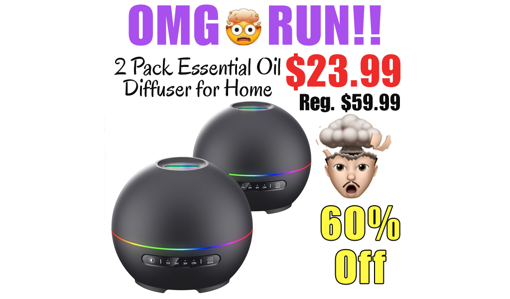 2 Pack Essential Oil Diffuser for Home Only $23.99 Shipped on Amazon (Regularly $59.99)