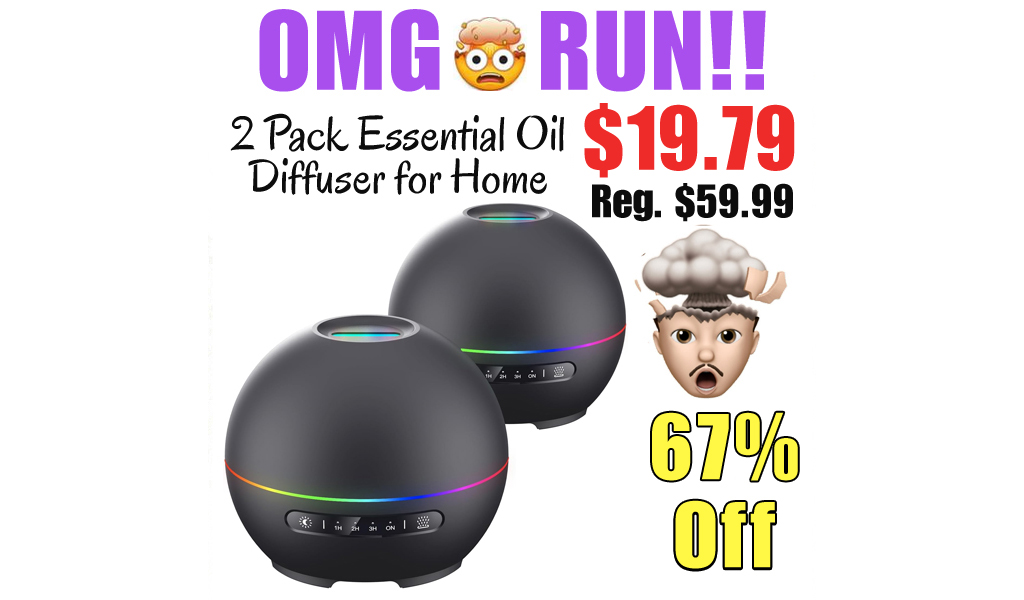 2 Pack Essential Oil Diffuser for Home Only $19.79 Shipped on Amazon (Regularly $59.99)