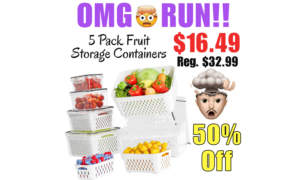 5 Pack Fruit Storage Containers Only $16.49 Shipped on Amazon (Regularly $32.99)