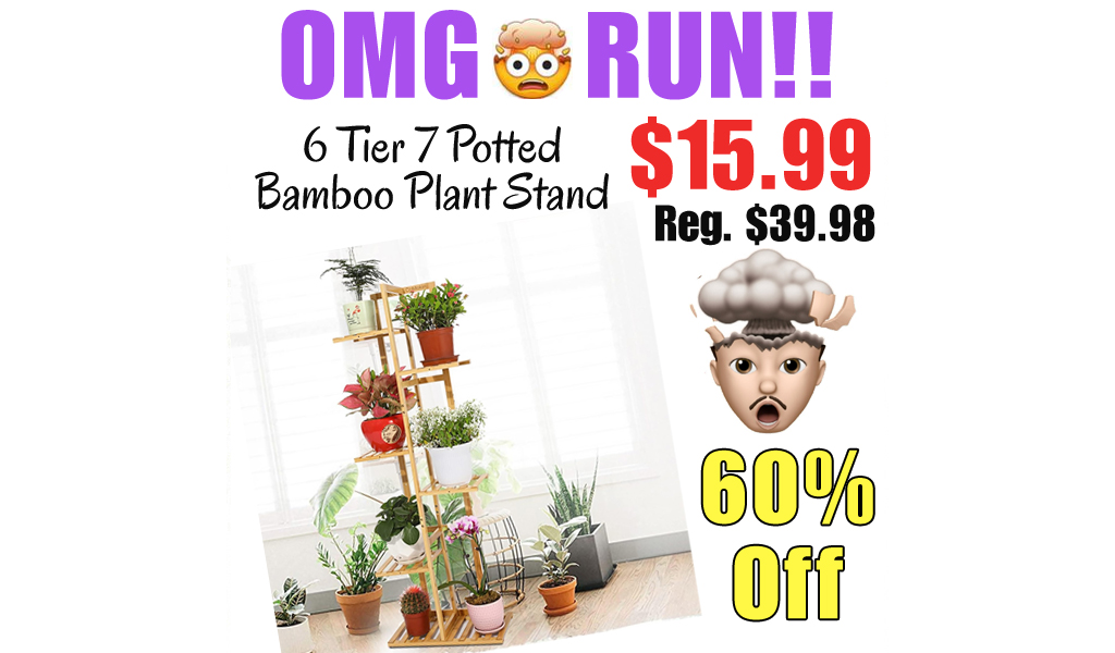 6 Tier 7 Potted Bamboo Plant Stand Only $15.99 Shipped on Amazon (Regularly $39.98)