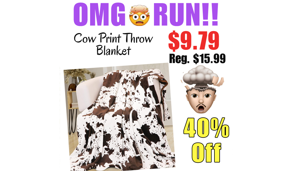 Cow Print Throw Blanket Only $9.79 Shipped on Amazon (Regularly $15.99)