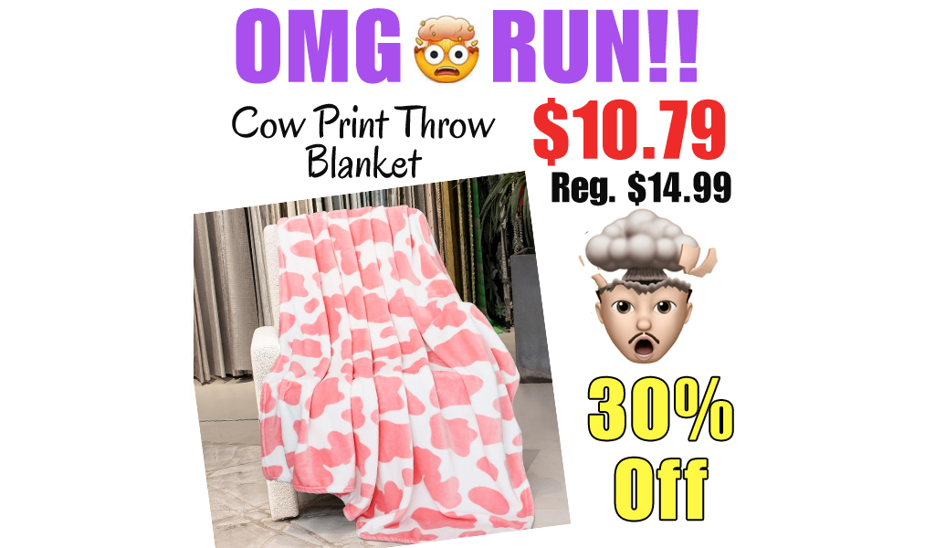 Cow Print Throw Blanket Only $10.79 Shipped on Amazon (Regularly $14.99)