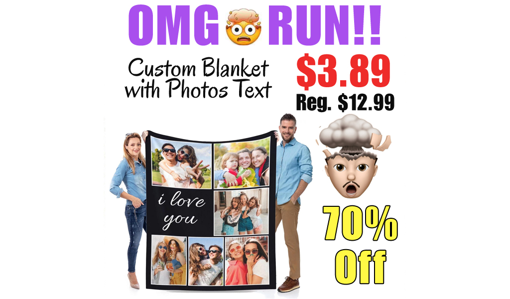 Custom Blanket with Photos Text Only $3.89 Shipped on Amazon (Regularly $12.99)