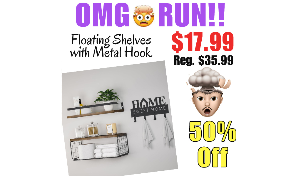 Floating Shelves with Metal Hook Only $17.99 Shipped on Amazon (Regularly $35.99)