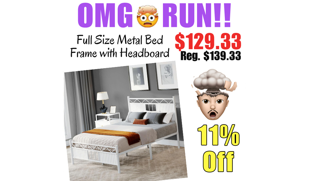 Full Size Metal Bed Frame with Headboard Only $129.33 on Amazon (Regularly $139.33)