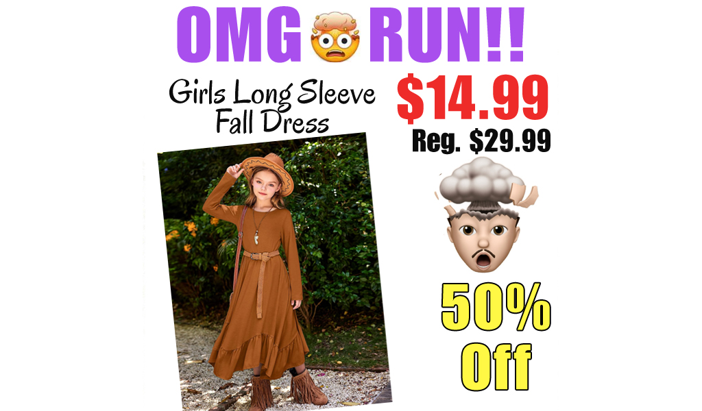 Girls Long Sleeve Fall Dress Only $14.99 Shipped on Amazon (Regularly $29.99)