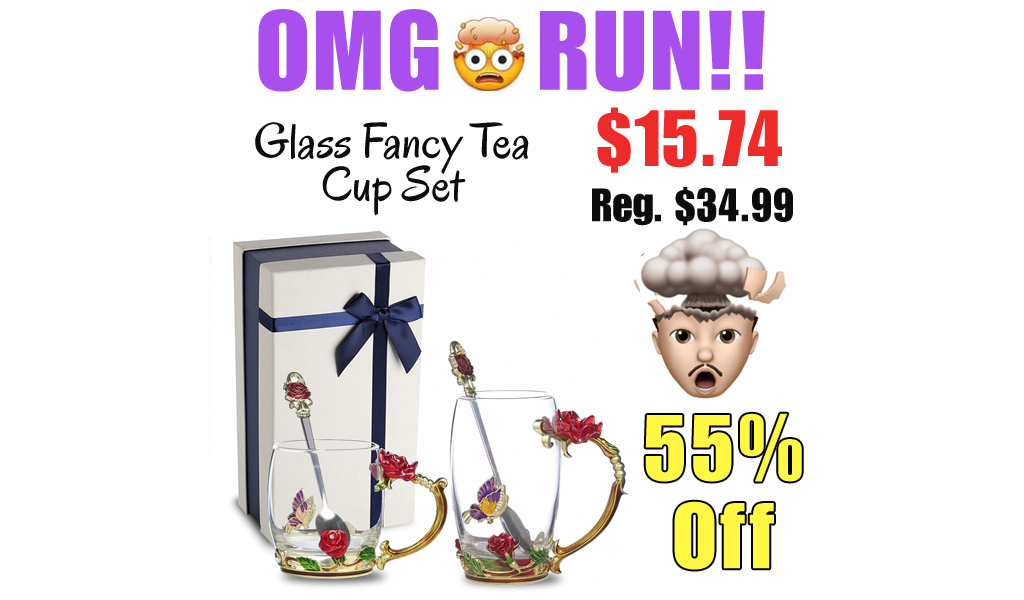 Glass Fancy Tea Cup Set Only $15.74 Shipped on Amazon (Regularly $34.99)