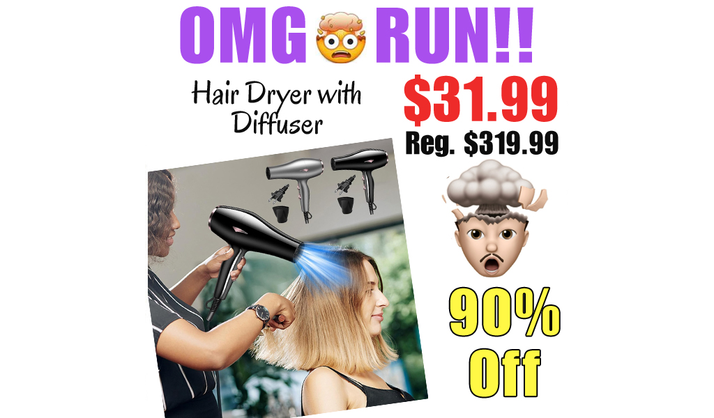 Hair Dryer with Diffuser Only $31.99 Shipped on Amazon (Regularly $319.99)