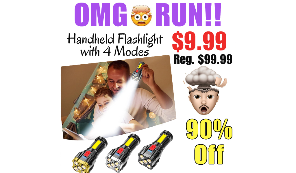 Handheld Flashlight with 4 Modes Only $9.99 Shipped on Amazon (Regularly $99.99)