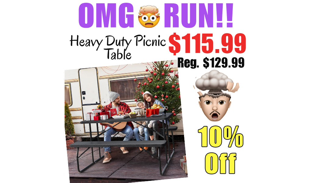 Heavy Duty Picnic Table Only $115.99 on Amazon (Regularly $129.99)