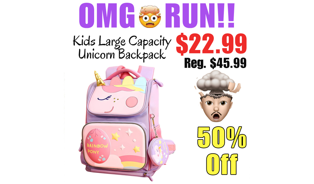 Kids Large Capacity Unicorn Backpack Only $22.99 Shipped on Amazon (Regularly $45.99)