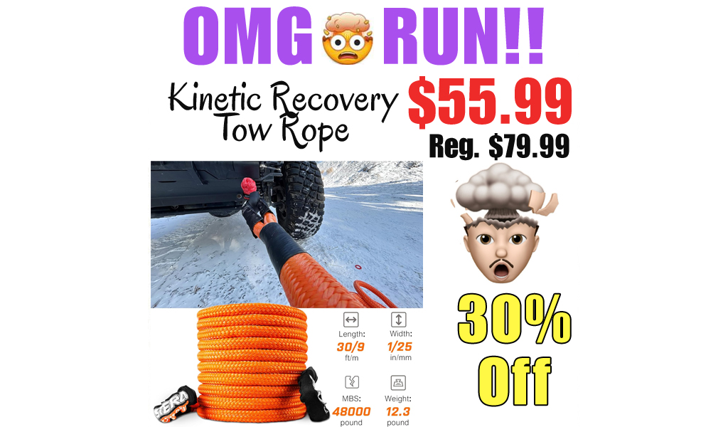 Kinetic Recovery Tow Rope Only $55.99 Shipped on Amazon (Regularly $79.99)