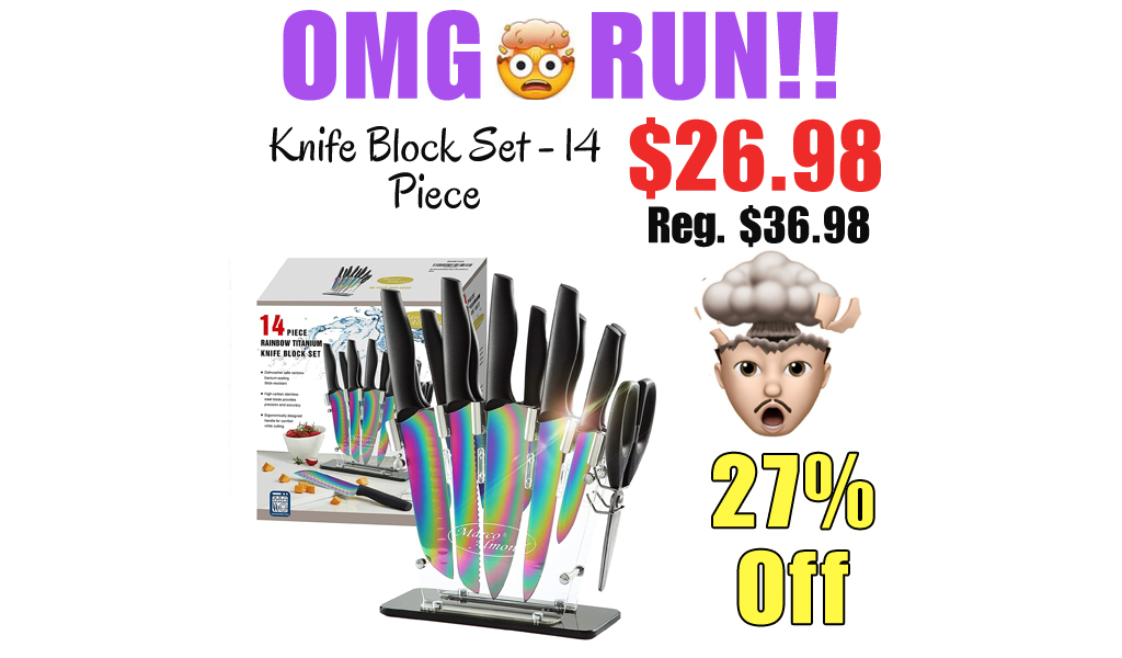 Knife Block Set - 14 Piece Only $26.98 Shipped on Amazon (Regularly $36.98)