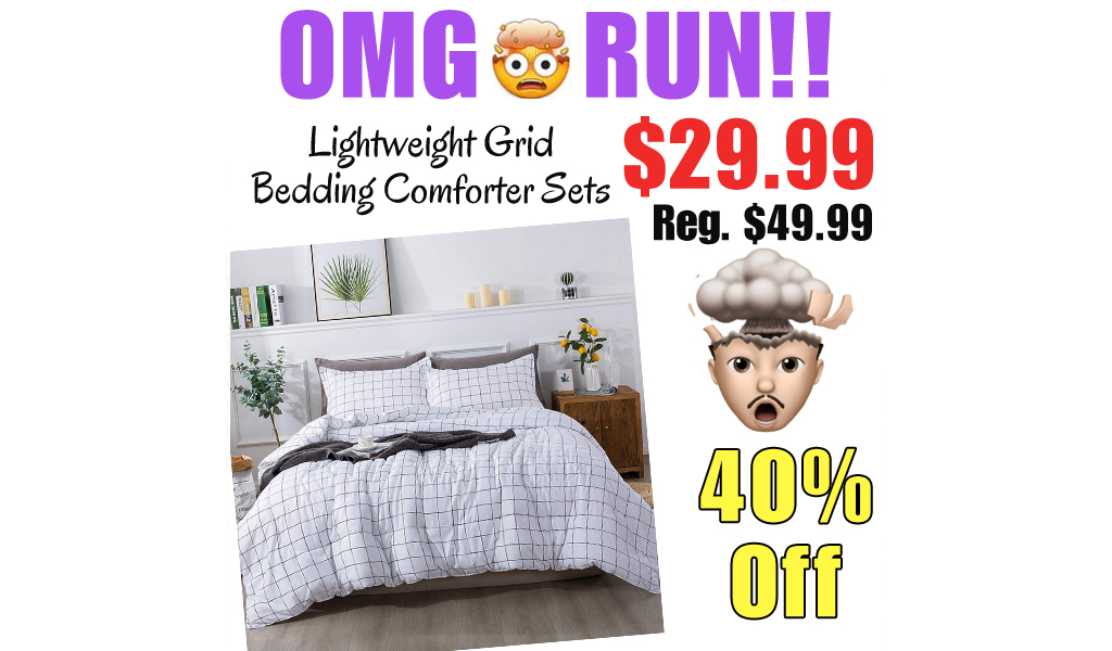 Lightweight Grid Bedding Comforter Sets Only $29.99 Shipped on Amazon (Regularly $49.99)