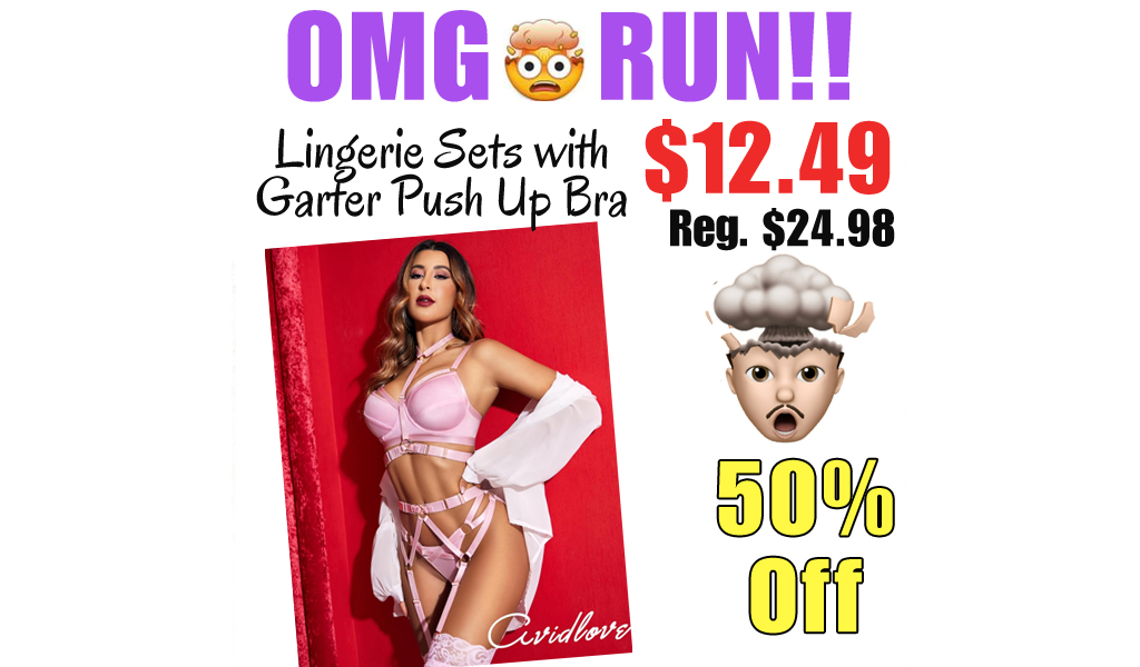 Lingerie Sets with Garter Push Up Bra Only $12.49 Shipped on Amazon (Regularly $24.98)