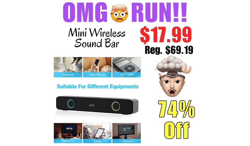 Mini Wireless Sound Bar Only $17.99 Shipped on Amazon (Regularly $69.19)