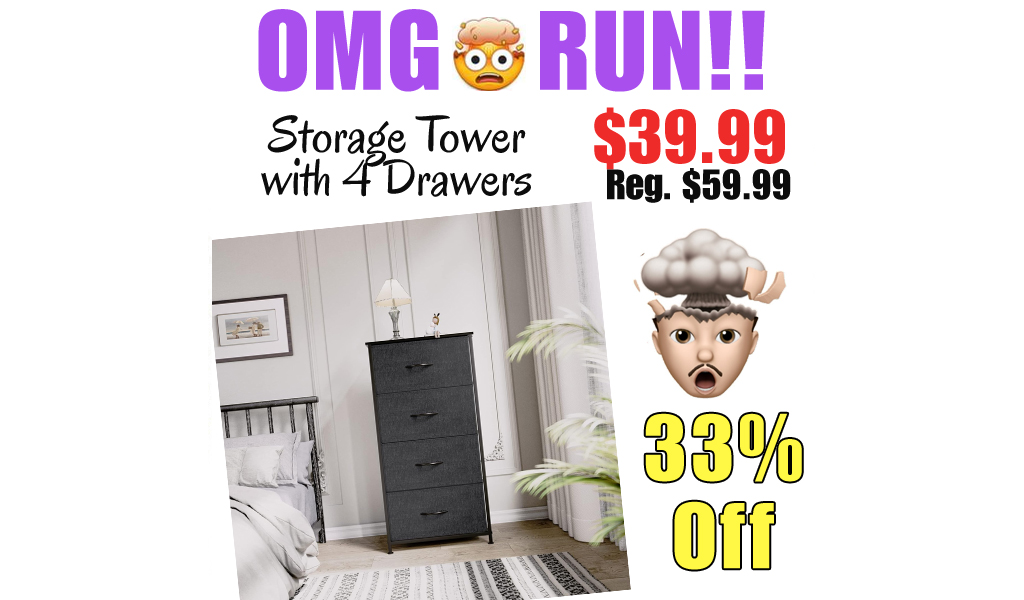 Storage Tower with 4 Drawers Only $39.99 on Amazon (Regularly $59.99)