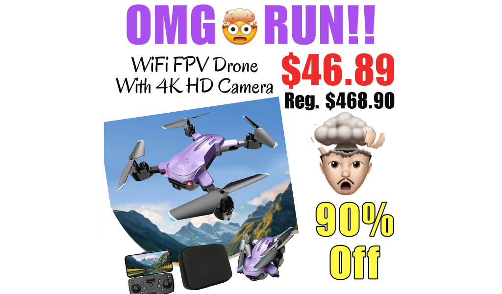 WiFi FPV Drone With 4K HD Camera Only $46.89 Shipped on Amazon (Regularly $468.90)