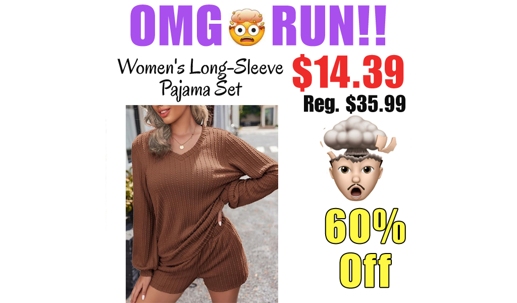 Women's Long-Sleeve Pajama Set Only $14.39 Shipped on Amazon (Regularly $35.99)