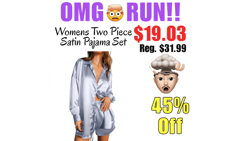 Womens Two Piece Satin Pajama Set Only $19.03 Shipped on Amazon (Regularly $31.99)