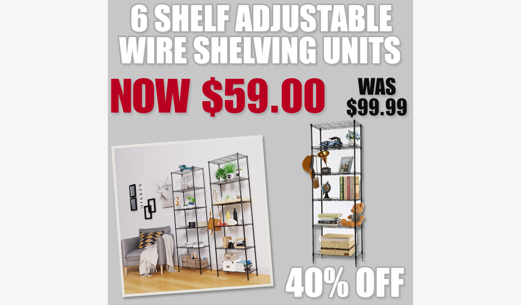 6 Shelf Adjustable Wire Shelving Units Only $59 Shipped on Amazon (Regularly $99.99)