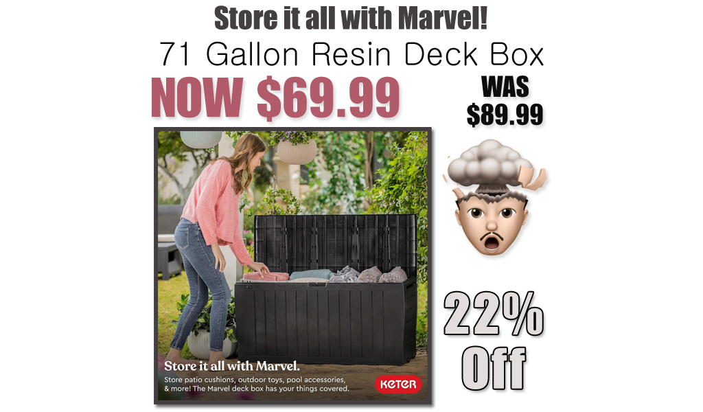 71 Gallon Resin Deck Box JUST $69.99 on Amazon (Regularly $89.99)