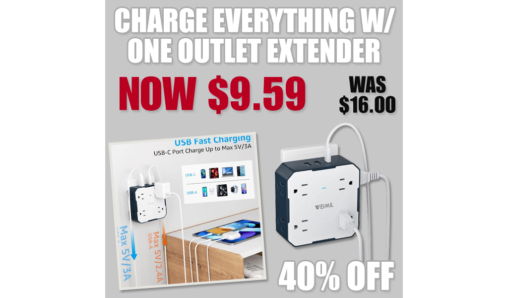 Charge EVERYTHING w/ One Outlet Extender – Only $9.59 on Amazon (Reg. $16)