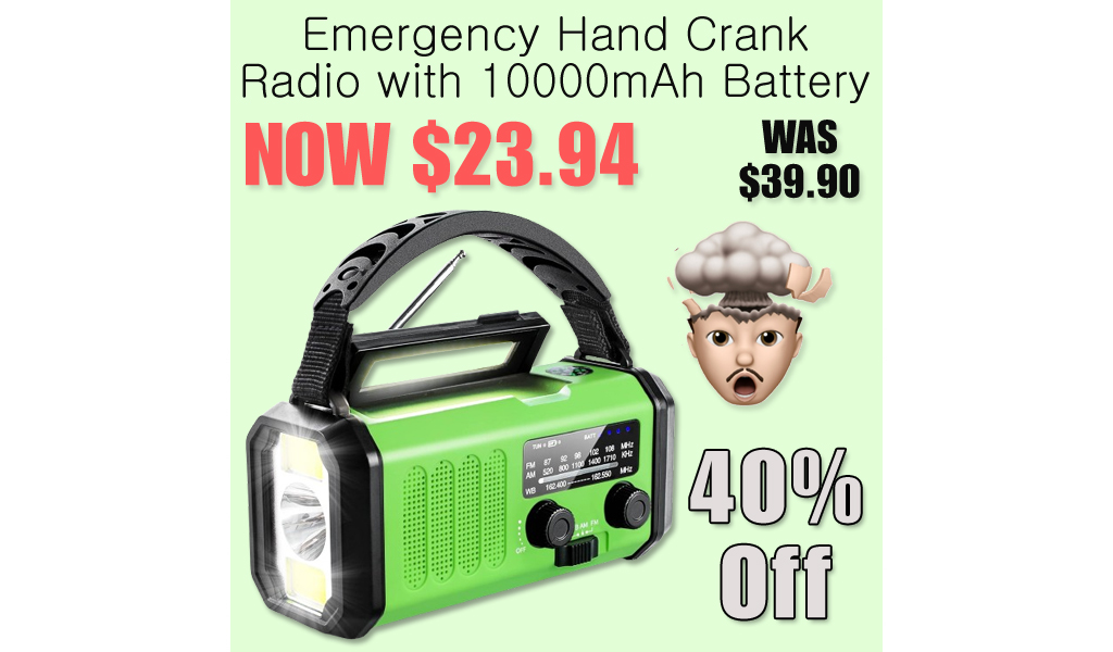 Emergency Hand Crank Radio with 10000mAh Battery Only $23.94 Shipped on Amazon (Regularly $39.90)