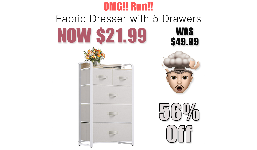 Fabric Dresser with 5 Drawers Just $21.99 on Amazon (Reg. $49.99)