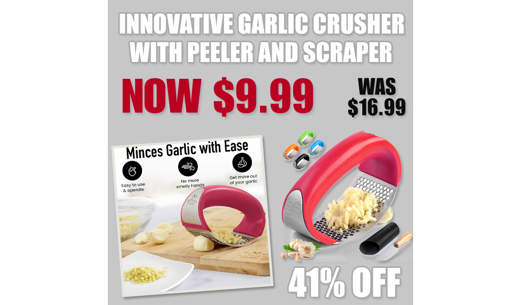 Garlic Crusher with Peeler and Scraper