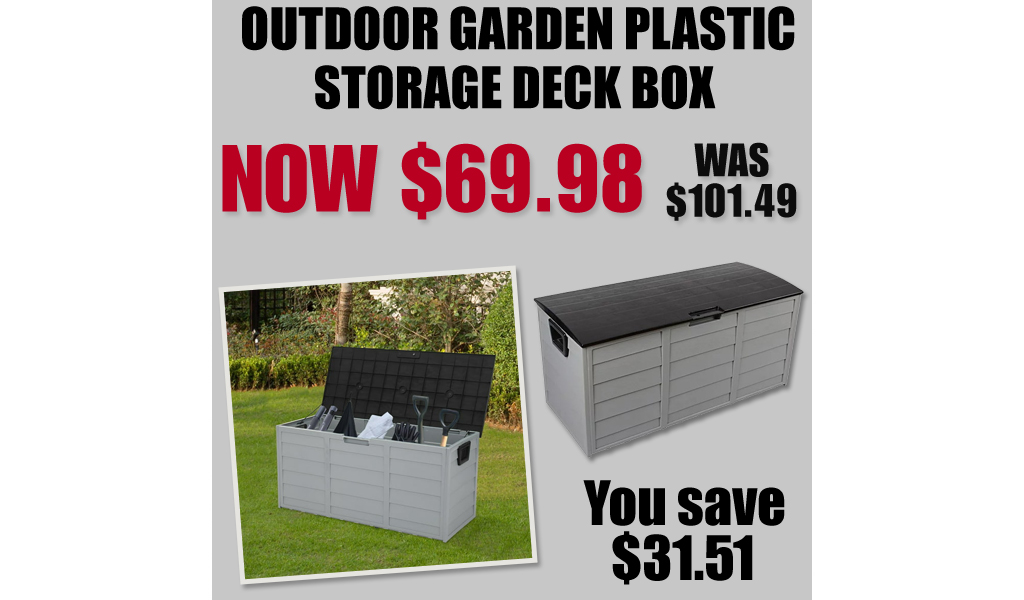 Outdoor Garden Plastic Storage Deck Box Only $69.98 Shipped on Walmart.com (Reg. $101.49)