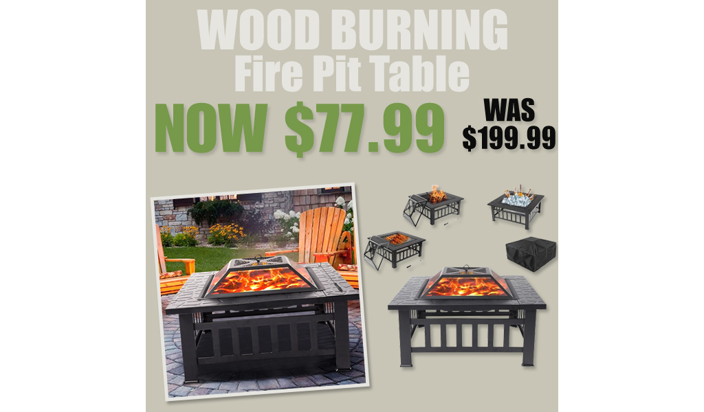 Wood Burning Fire Pit Table Only $77.99 Shipped on Walmart.com (Regularly $199.99)