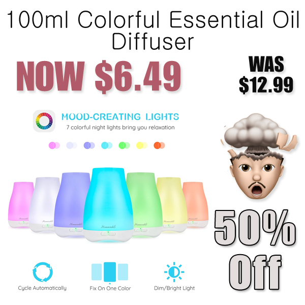 100ml Colorful Essential Oil Diffuser Only $6.49 Shipped on Amazon (Regularly $12.99)