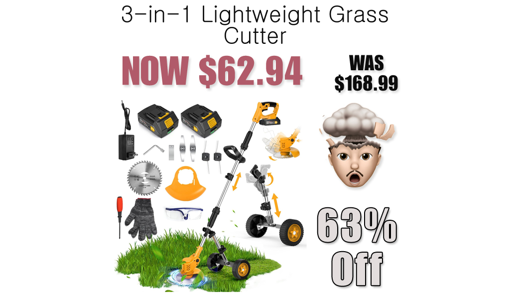 3-in-1 Lightweight Grass Cutter Only $62.94 Shipped on Amazon (Regularly $168.99)