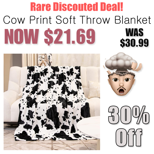 Cow Print Soft Throw Blanket Only $21.69 Shipped on Amazon (Regularly $30.99)