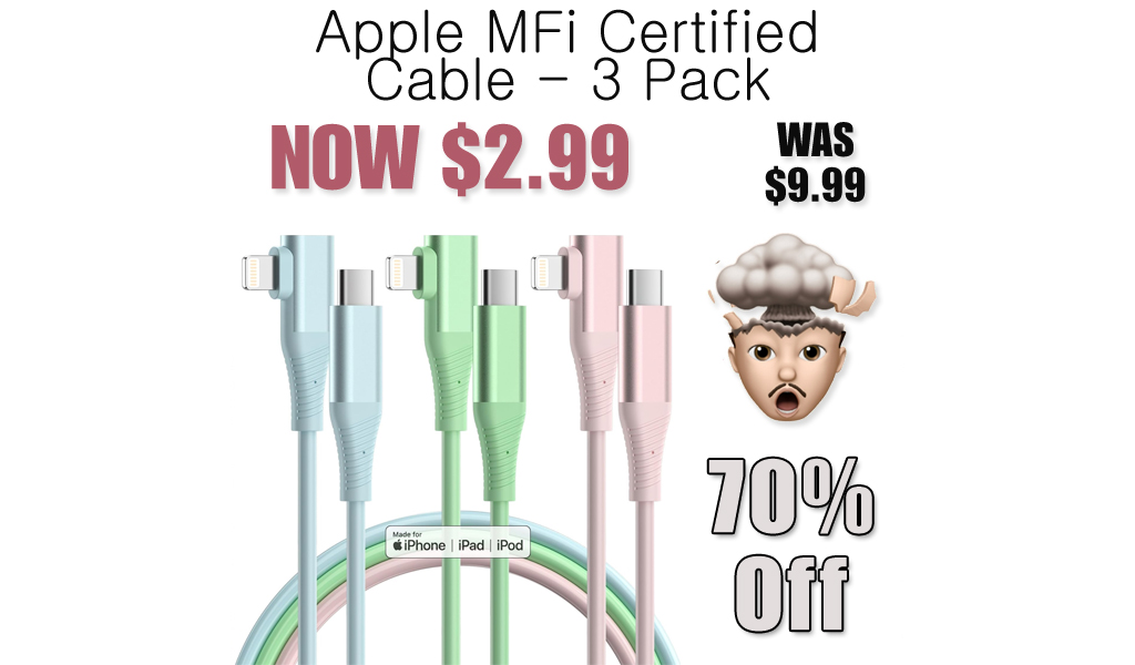 Apple MFi Certified Cable - 3 Pack Only $2.99 Shipped on Amazon (Regularly $9.99)