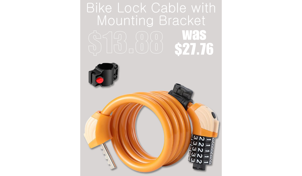 Bike Lock Cable with Mounting Bracket Only $13.88 Shipped on Amazon (Regularly $27.76)