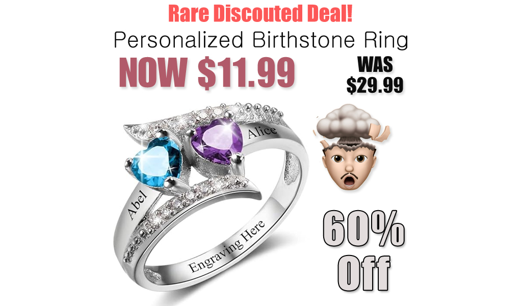 Personalized Birthstone Ring Only $11.99 Shipped on Amazon (Regularly $29.99)