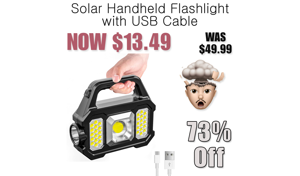 Solar Handheld Flashlight with USB Cable Only $13.49 Shipped on Amazon (Regularly $49.99)