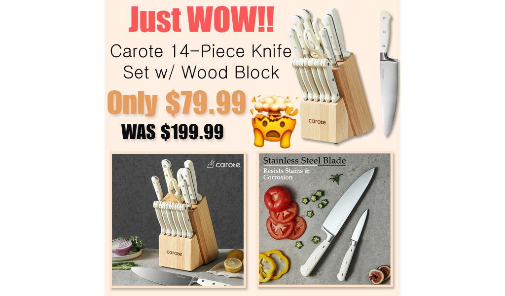 WOW! Carote 14-Piece Knife Set w/ Wood Block Only $79.99 Shipped on Walmart.com