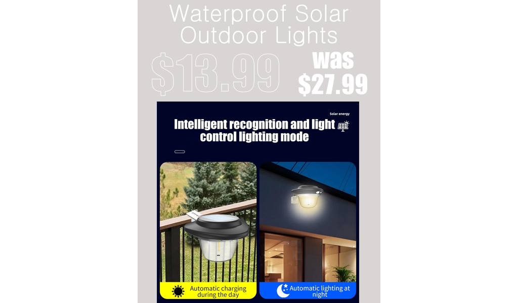 Waterproof Solar Outdoor Lights Only $13.99 Shipped on Amazon (Regularly $27.99)