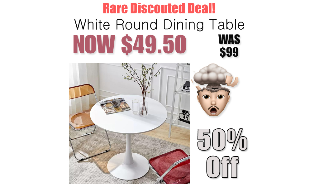 White Round Dining Table Only $49.50 Shipped on Amazon (Regularly $99)