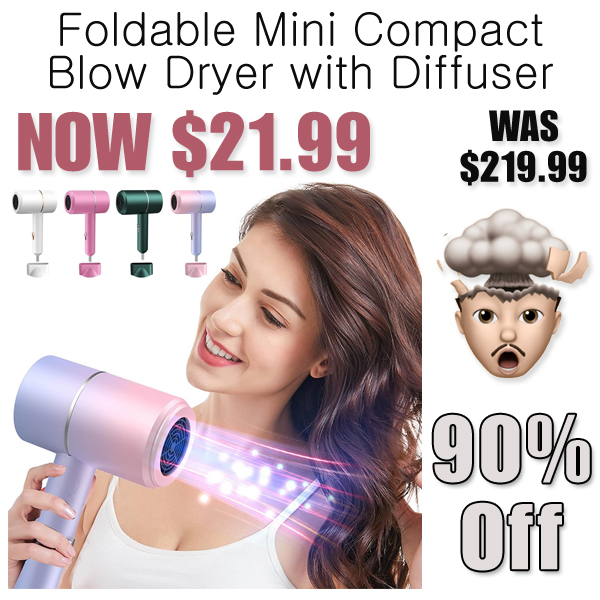 Foldable Mini Compact Blow Dryer with Diffuser Only $21.99 Shipped on Amazon (Regularly $219.99)