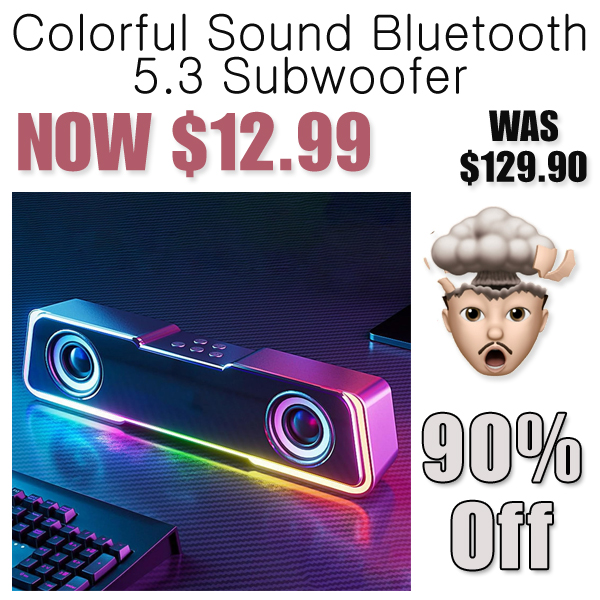 Colorful Sound Bluetooth 5.3 Subwoofer Only $12.99 Shipped on Amazon (Regularly $129.90)