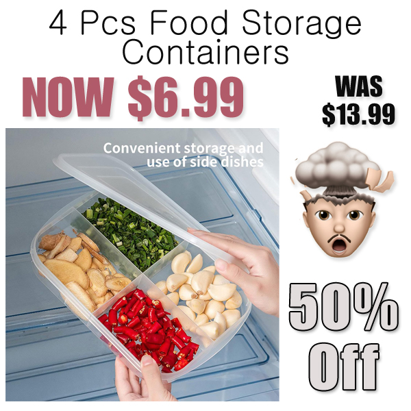 4 Pcs Food Storage Containers Only $6.99 Shipped on Amazon (Regularly $13.99)