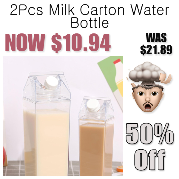 2Pcs Milk Carton Water Bottle Only $10.94 Shipped on Amazon (Regularly $21.89)